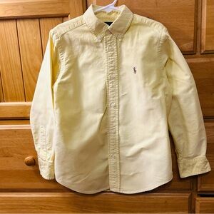Ralph Lauren Boy’s Yellow Cotton Button Down Multi-Color Pony & Rider Size 6